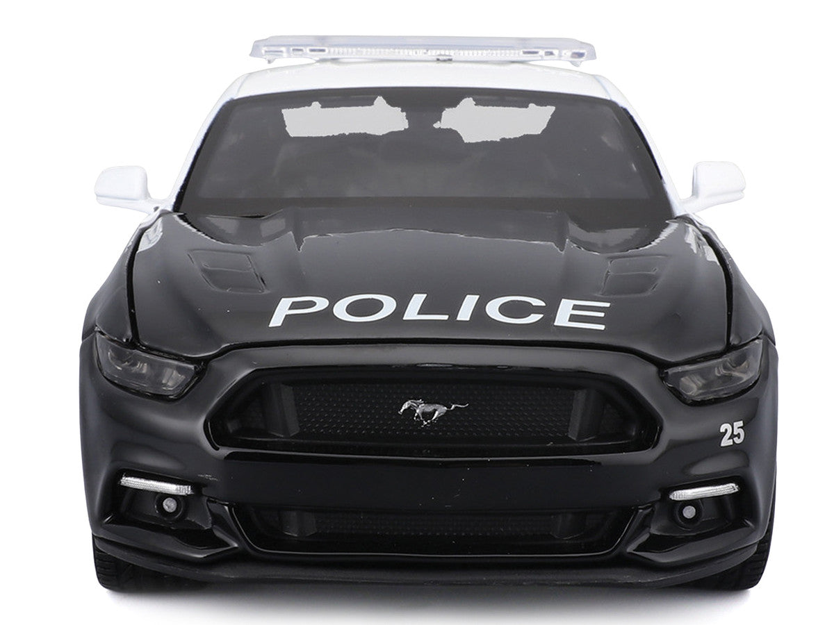 2015 Ford Mustang GT 5.0 "Police" Black and White "Authority" Series 1/24 Diecast Model Car by Maisto-3