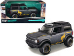 Maisto 1:24 2021 Ford Bronco Badlands Dark Gray / Gold Graphics/Roof Rack Off-Road — product image 3