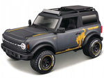 Maisto 1:24 2021 Ford Bronco Badlands Dark Gray / Gold Graphics/Roof Rack Off-Road — product image 1