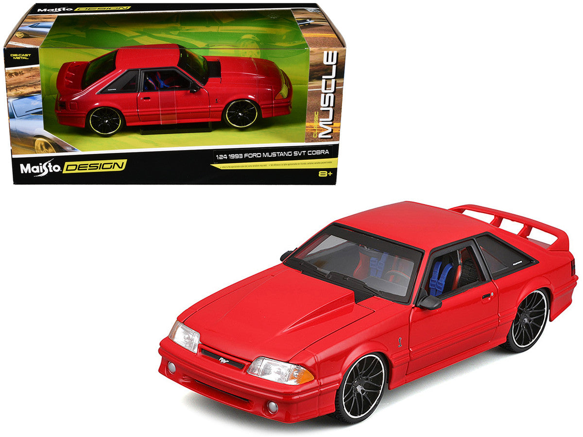 1993 Ford Mustang SVT Cobra Red "Classic Muscle" "Maisto Design" Series 1/24 Diecast Model Car by Maisto-0