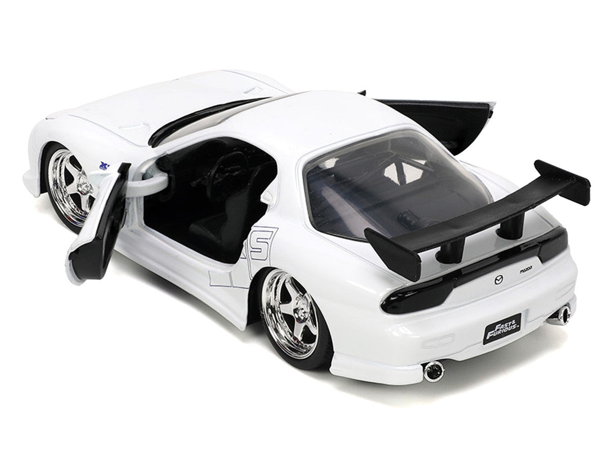 1993 Mazda RX-7 "HKS" White "The Fast and the Furious" (2001) Movie "25 Years of Fast & Furious" Series 1/32 Diecast Model Car by Jada-0