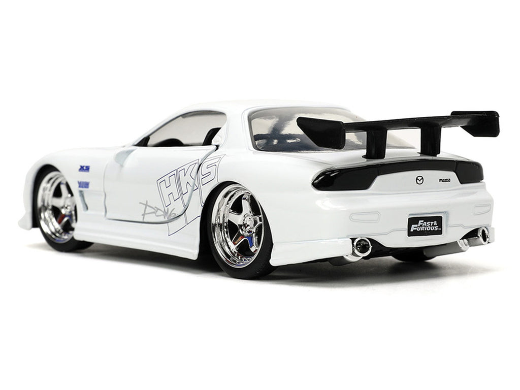 1993 Mazda RX-7 "HKS" White "The Fast and the Furious" (2001) Movie "25 Years of Fast & Furious" Series 1/32 Diecast Model Car by Jada-1
