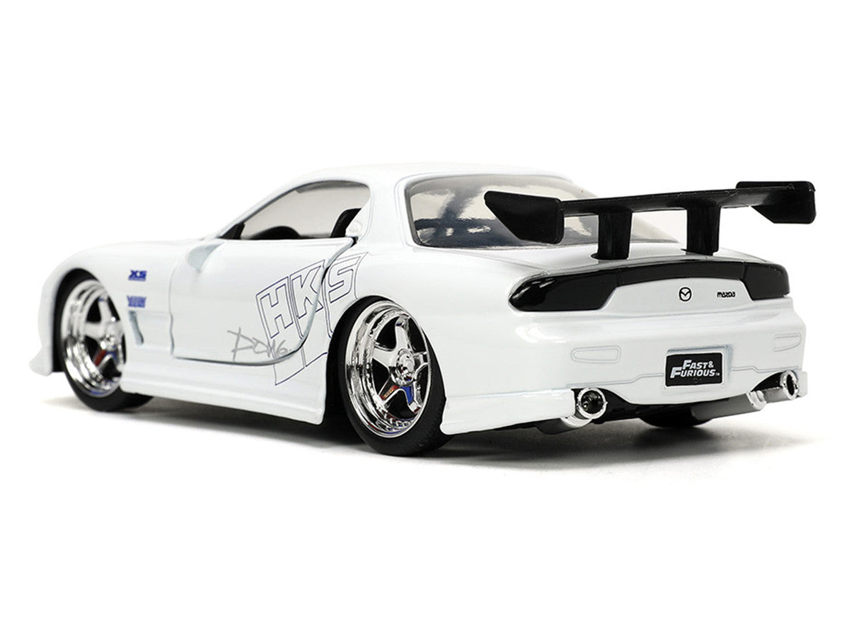 1993 Mazda RX-7 "HKS" White "The Fast and the Furious" (2001) Movie "25 Years of Fast & Furious" Series 1/32 Diecast Model Car by Jada-1
