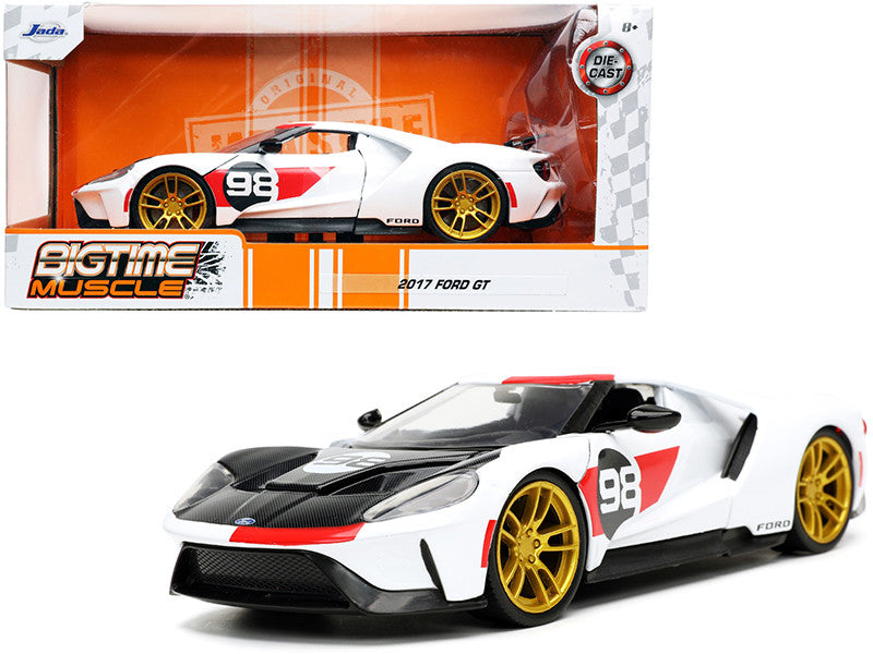 2021 Ford Gt #98 White "Heritage Edition" "Bigtime Muscle" Series 1/24 Diecast Model Car by Jada-0