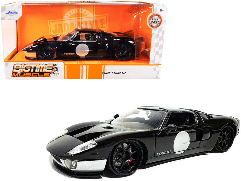 2005 Ford GT Black and Silver "Bigtime Muscle" Series 1/24 Diecast Model Car by Jada-0