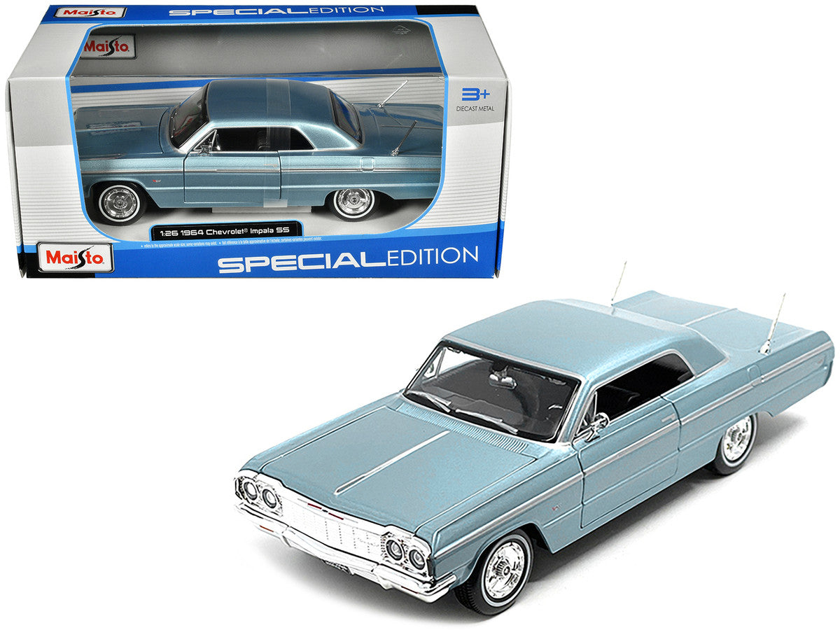 1964 Chevrolet Impala SS Blue Metallic "Special Edition" Series 1/26 Diecast Model Car by Maisto-2