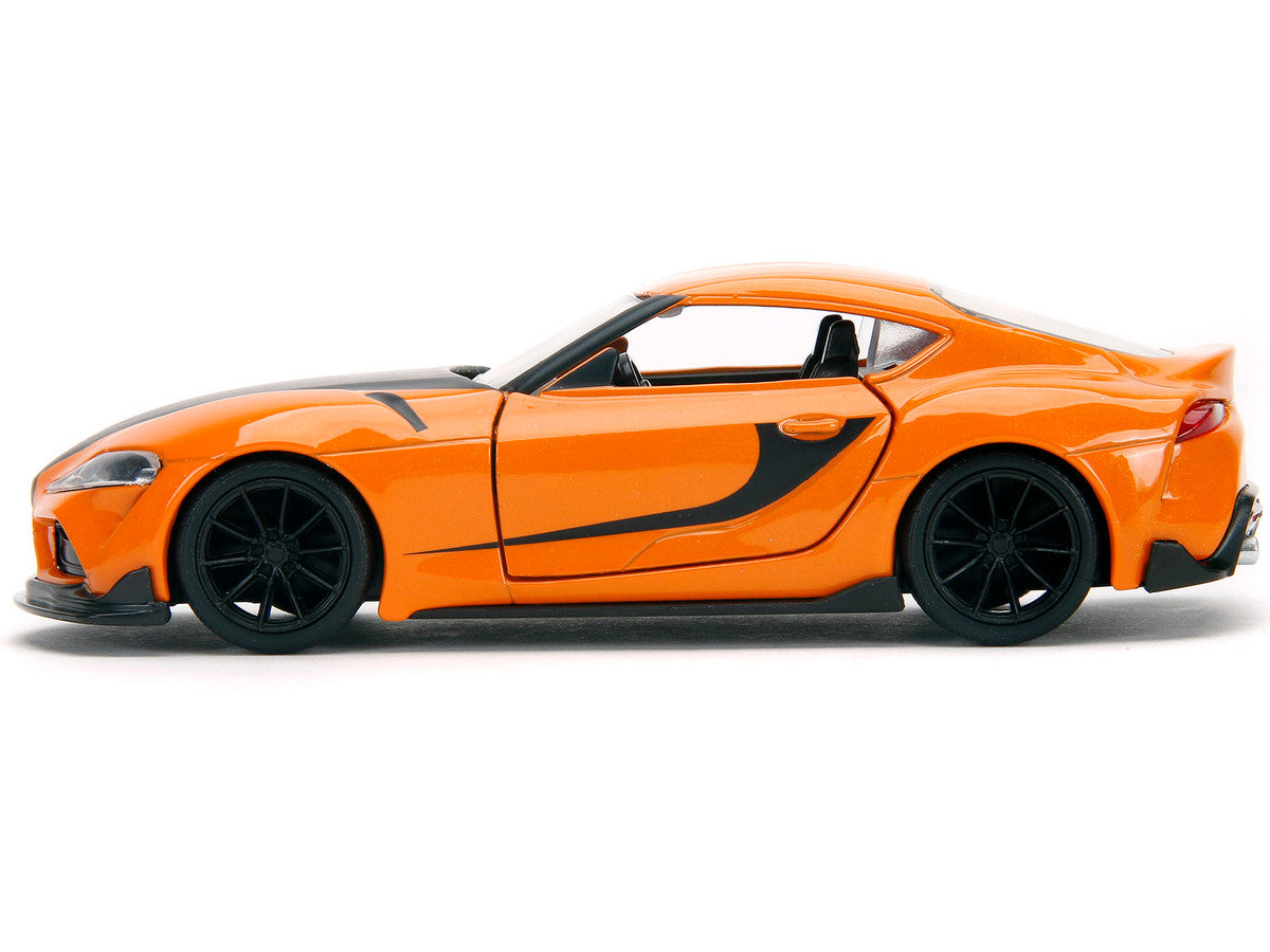 Han's Mazda RX-7 Orange Metallic and Matt Black and Toyota GR Supra Orange Metallic with Black Hood Set of 2 pieces "Fast & Furious" Series 1/32 Diecast Model Cars by Jada-4