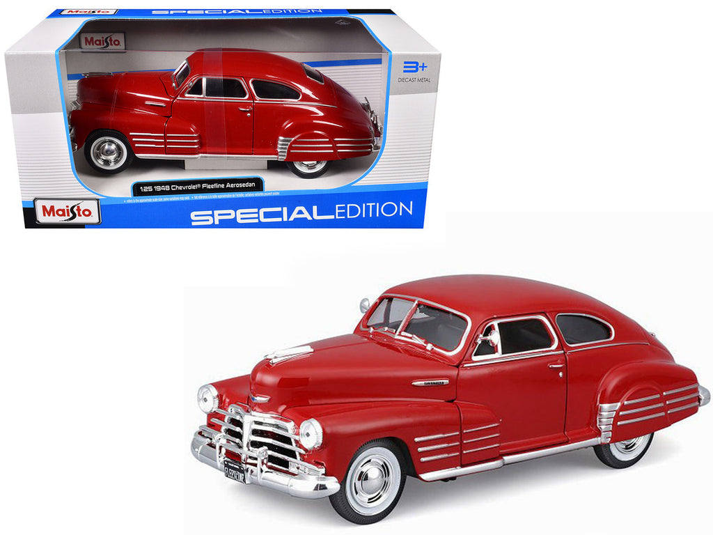 1948 Chevrolet Fleetline Aerosedan Red "Special Edition" Series 1/25 Diecast Model Car by Maisto-0