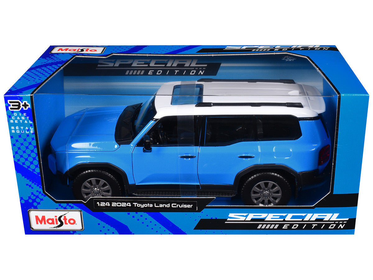 2024 Toyota Land Cruiser Blue with White Top "Special Edition" Series 1/24 Diecast Model Car by Maisto-0