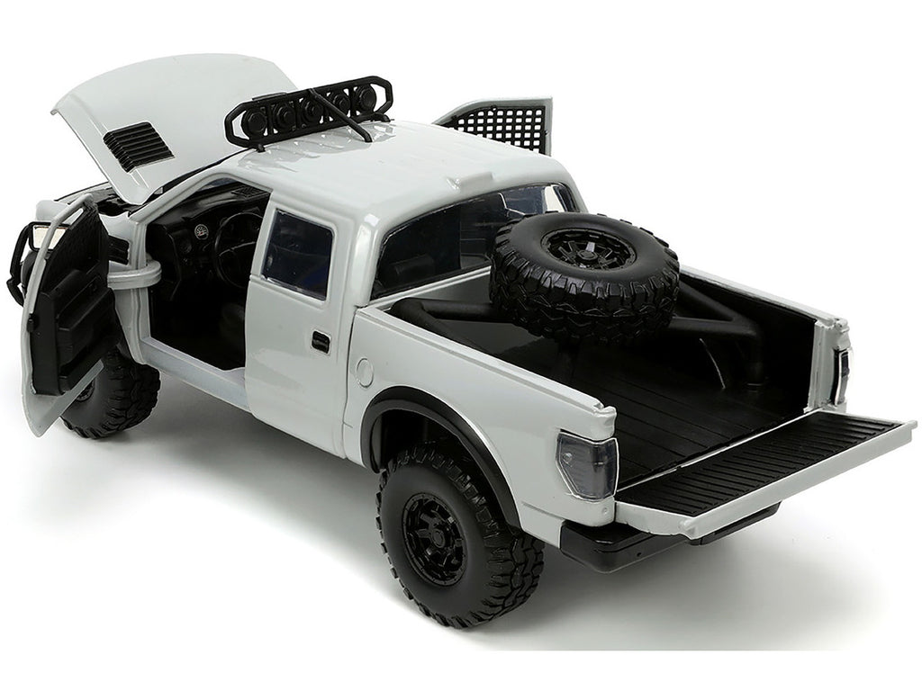 2011 Ford F-150 SVT Raptor Pickup Truck Light Gray with Extra Wheels "Just Trucks" Series 1/24 Diecast Model Car by Jada-2