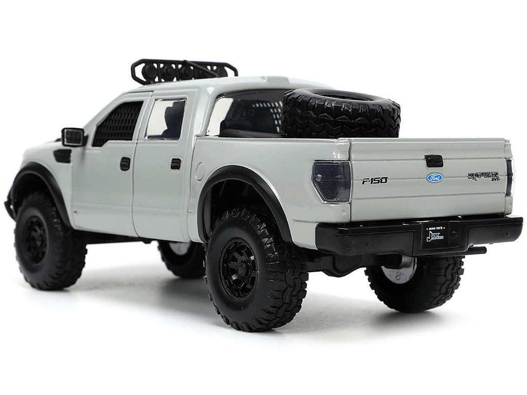 2011 Ford F-150 SVT Raptor Pickup Truck Light Gray with Extra Wheels "Just Trucks" Series 1/24 Diecast Model Car by Jada-0