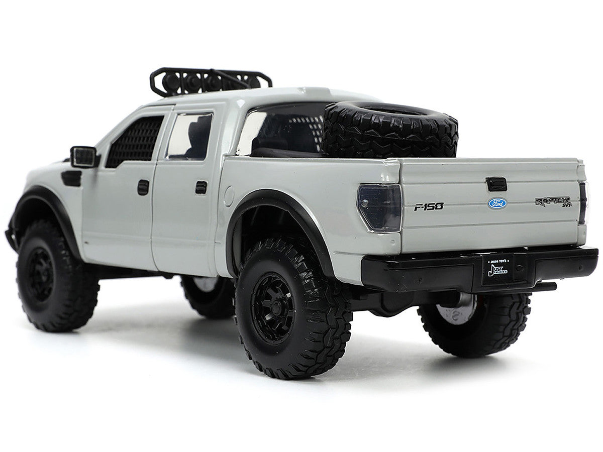 2011 Ford F-150 SVT Raptor Pickup Truck Light Gray with Extra Wheels "Just Trucks" Series 1/24 Diecast Model Car by Jada-0