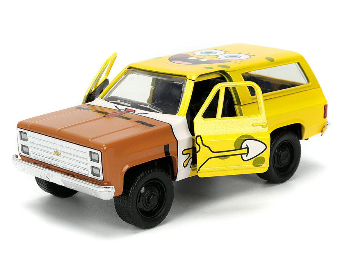 1980 Chevrolet K5 Blazer "SpongeBob Star" Livery Yellow "SpongeBob SquarePants" (1999-Current) TV Series "Hollywood Rides" Series 1/32 Diecast Model Car by Jada-1