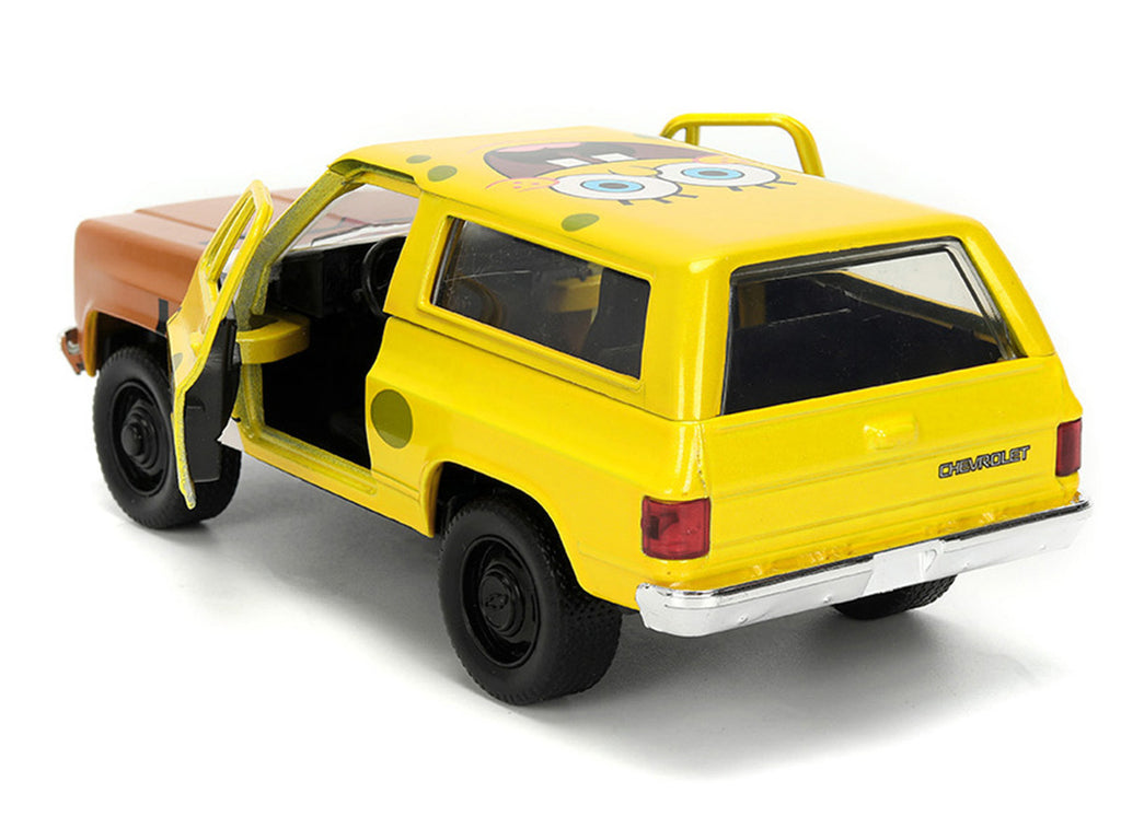 1980 Chevrolet K5 Blazer "SpongeBob Star" Livery Yellow "SpongeBob SquarePants" (1999-Current) TV Series "Hollywood Rides" Series 1/32 Diecast Model Car by Jada-3