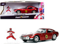 1967 Toyota 2000GT RHD (Right Hand Drive) Red Metallic and Red Ranger Diecast Figurine "Power Rangers" "Hollywood Rides" Series 1/32 Diecast Model Car by Jada-0