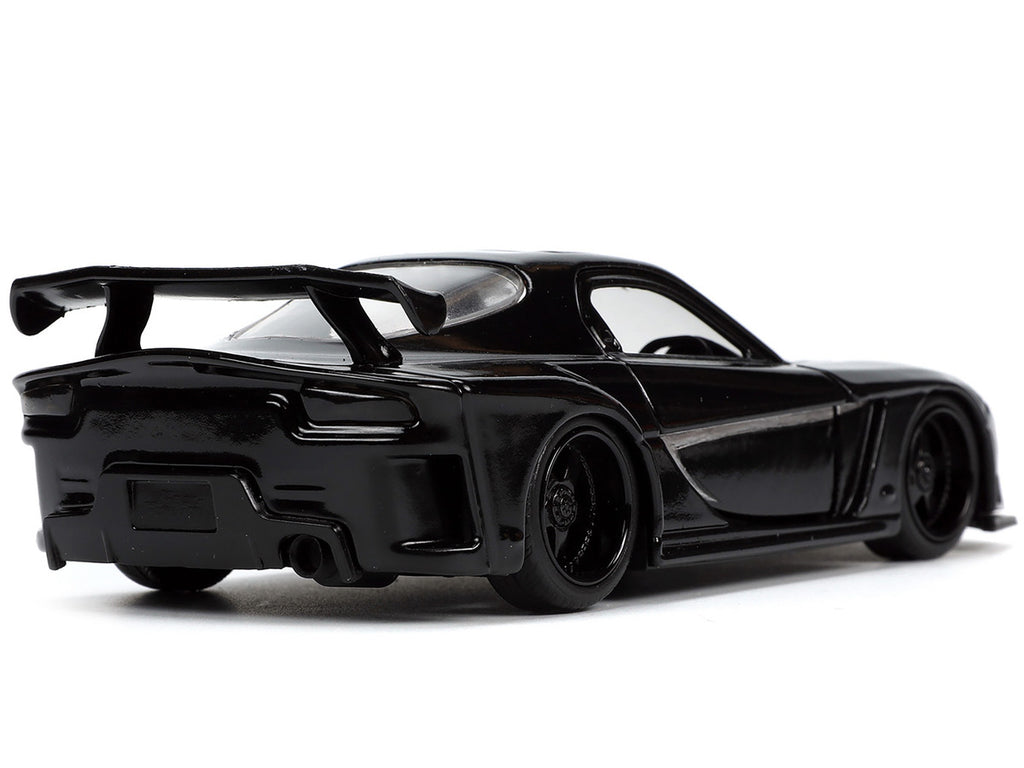 1995 Mazda RX-7 RHD (Right Hand Drive) Black and Black Panther Diecast Figure "The Avengers" "Hollywood Rides" Series 1/32 Diecast Model Car by Jada-3