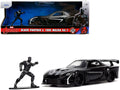 1995 Mazda RX-7 RHD (Right Hand Drive) Black and Black Panther Diecast Figure "The Avengers" "Hollywood Rides" Series 1/32 Diecast Model Car by Jada-0