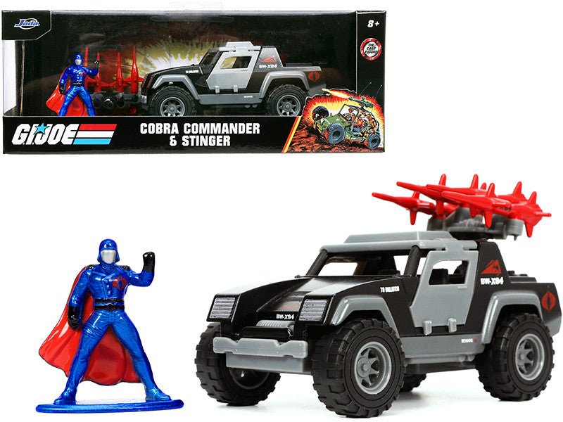 Stinger with Missile Launcher and Cobra Commander Diecast Figurine "G.I. Joe" "Hollywood Rides" Series 1/32 Diecast Model Car by Jada-0