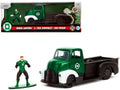 1952 Chevrolet COE Pickup Truck Green Metallic and Black and Green Lantern Diecast Figure "DC Comics" "Hollywood Rides" Series 1/32 Diecast Model Car by Jada-0