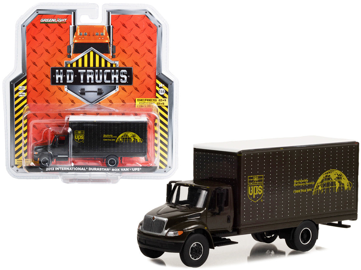 2013 International Durastar Box Van "UPS (United Parcel Service) Worldwide Delivery Service" "Heavy Duty H.D. Trucks" Series 24 1/64 Diecast Model Car by Greenlight-0
