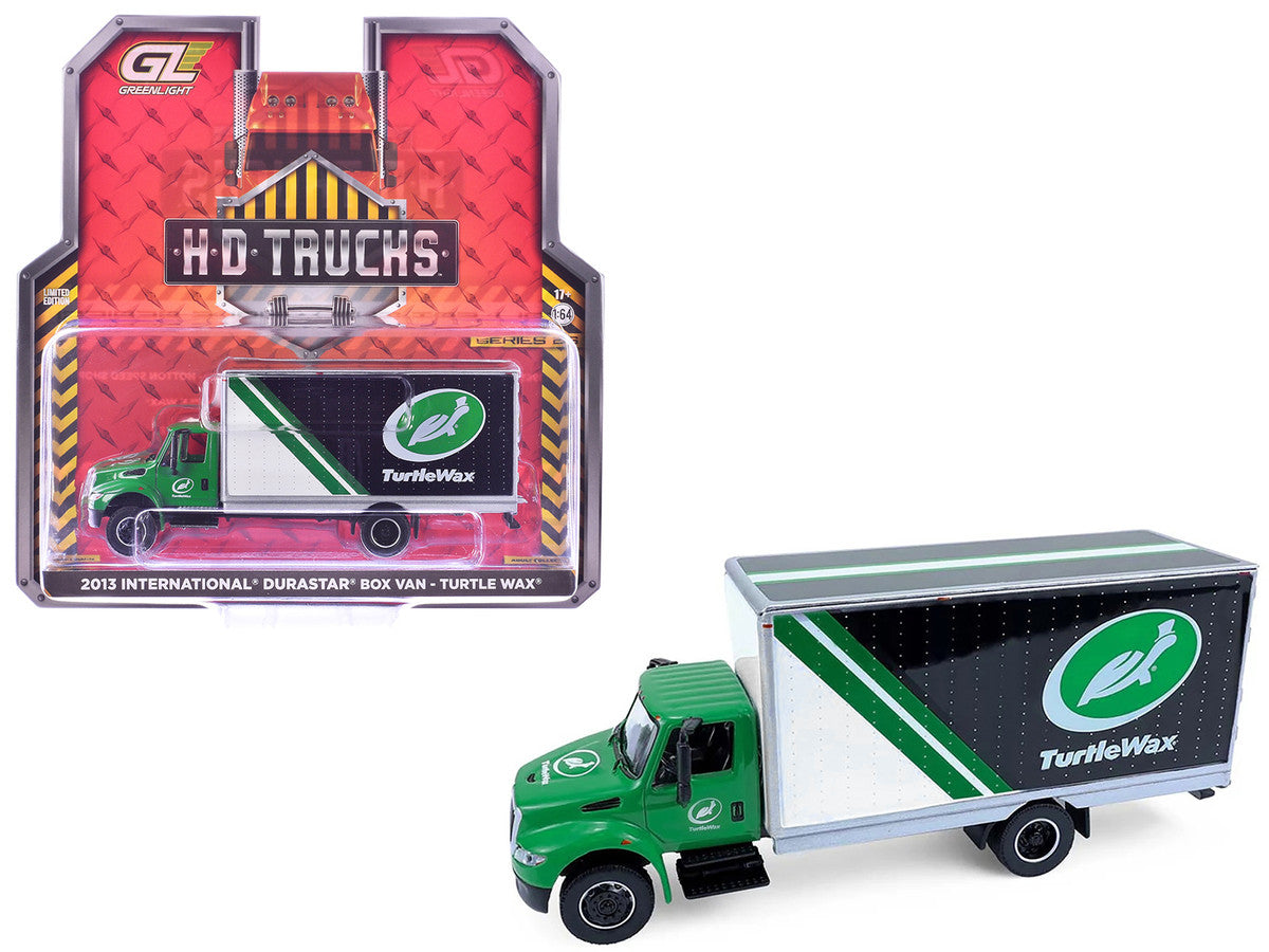 2013 International Durastar Box Van "Turtle Wax" Green "H.D. Trucks" Series 26 1/64 Diecast Model Car by Greenlight-4