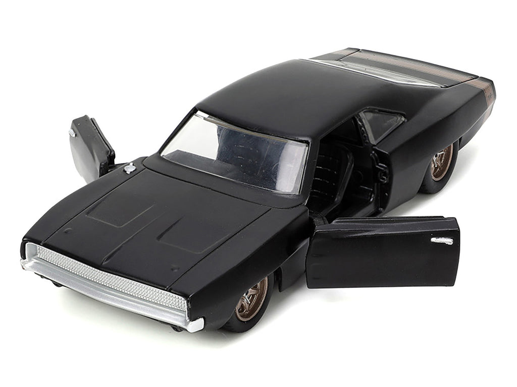 1968 Dodge Charger Widebody Matt Black with Bronze Tail Stripe "F9" (2021) Movie "Fast & Furious" Series 1/32 Diecast Model Car by Jada-0
