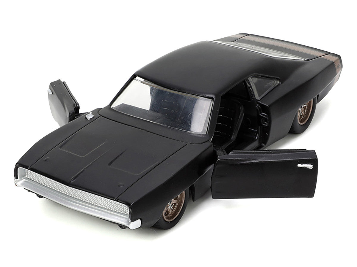 1968 Dodge Charger Widebody Matt Black with Bronze Tail Stripe "F9" (2021) Movie "Fast & Furious" Series 1/32 Diecast Model Car by Jada-0