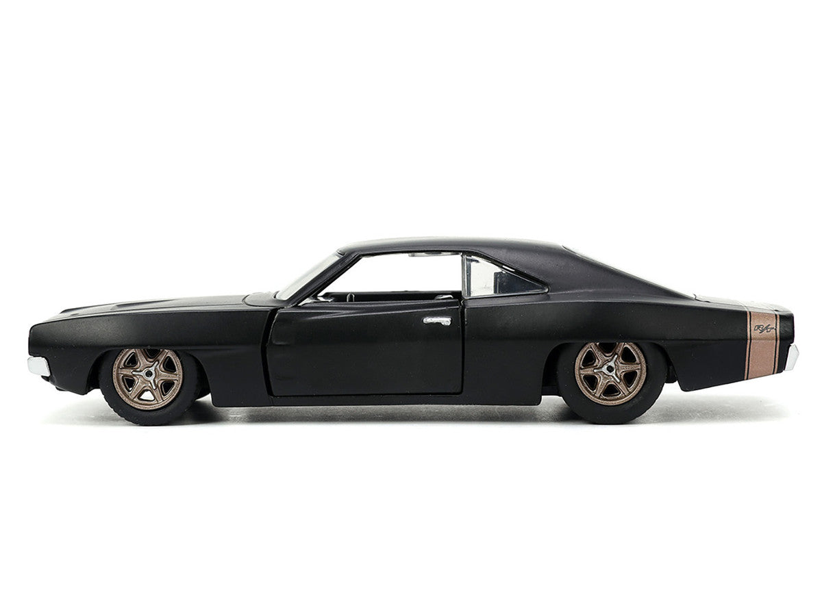 1968 Dodge Charger Widebody Matt Black with Bronze Tail Stripe "F9" (2021) Movie "Fast & Furious" Series 1/32 Diecast Model Car by Jada-2
