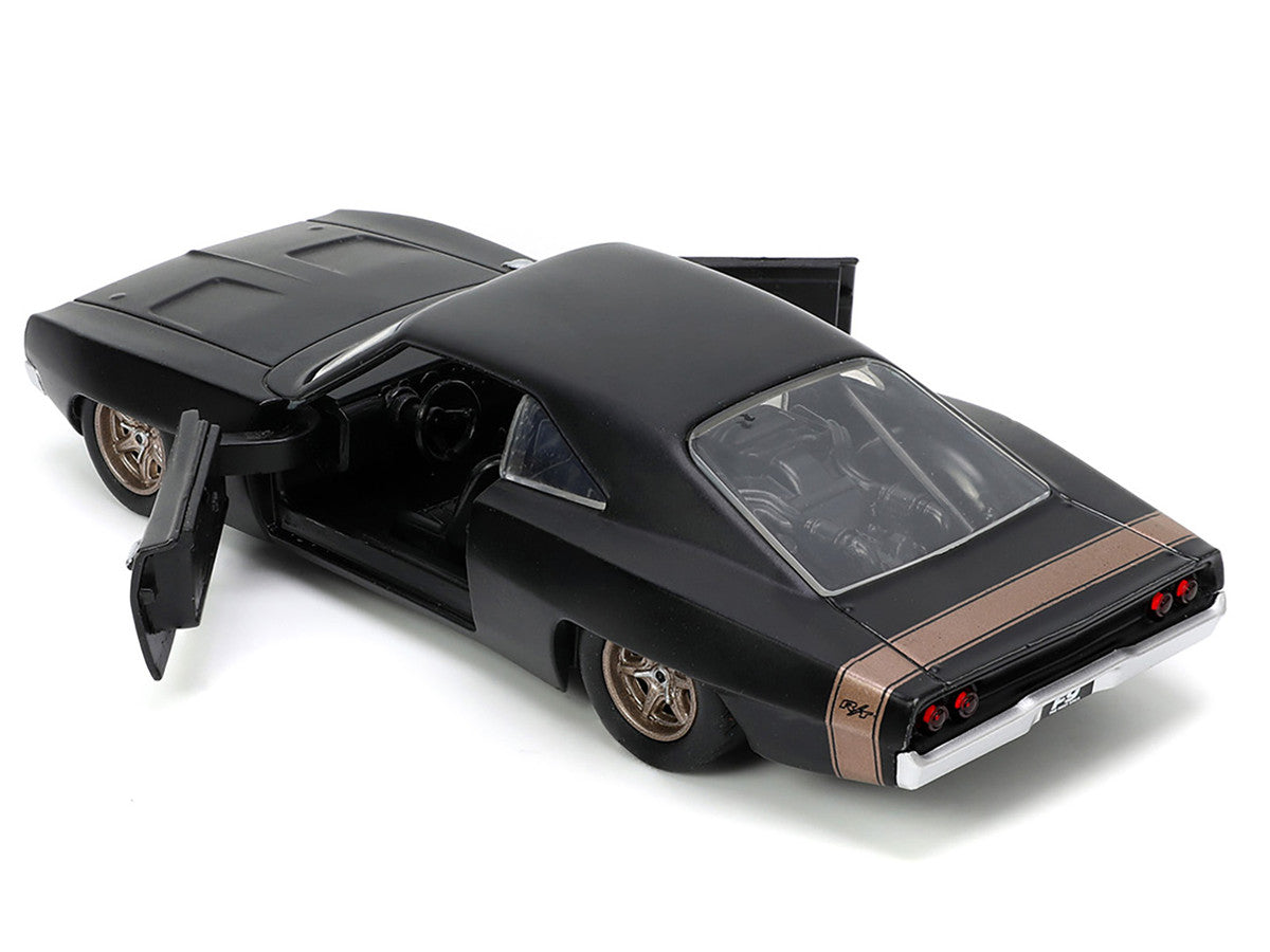 1968 Dodge Charger Widebody Matt Black with Bronze Tail Stripe "F9" (2021) Movie "Fast & Furious" Series 1/32 Diecast Model Car by Jada-3
