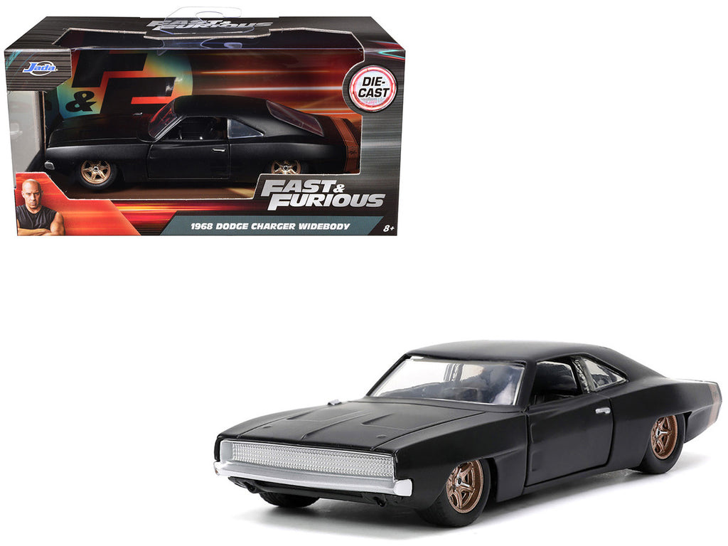 1968 Dodge Charger Widebody Matt Black with Bronze Tail Stripe "F9" (2021) Movie "Fast & Furious" Series 1/32 Diecast Model Car by Jada-4