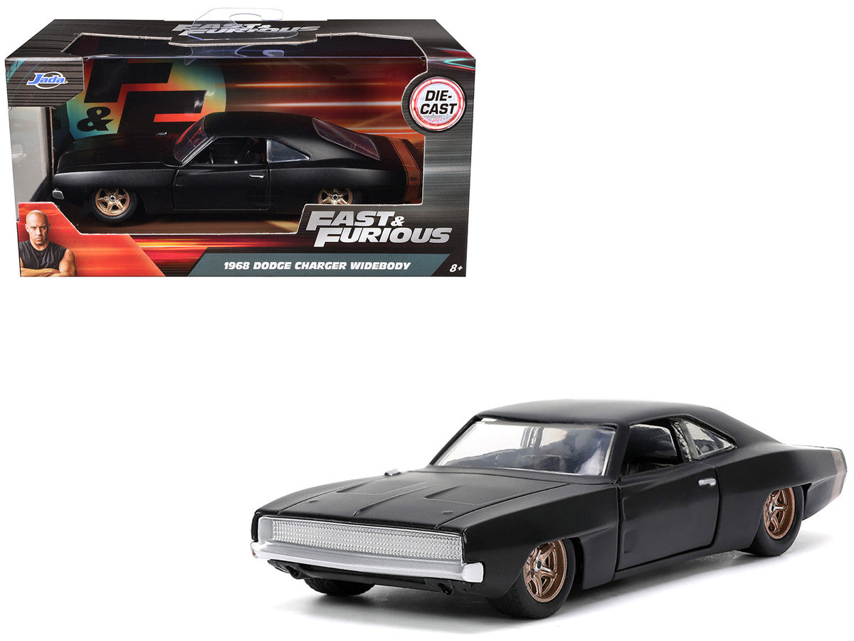 1968 Dodge Charger Widebody Matt Black with Bronze Tail Stripe "F9" (2021) Movie "Fast & Furious" Series 1/32 Diecast Model Car by Jada-4