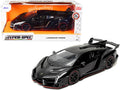 Lamborghini Veneno Matt Black "Hyper-Spec" Series 1/24 Diecast Model Car by Jada-0