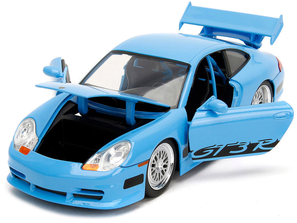 Porsche 911 GT3 RS Light Blue with Black Accents "Fast Five" (2011) Movie "25 Years of Fast & Furious" Series 1/24 Diecast Model Car by Jada-2