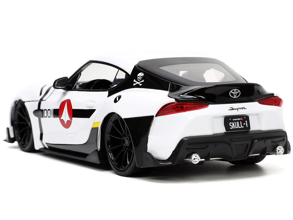 2020 Toyota Supra White and Roy Focker Diecast Figurine "Robotech" "Hollywood Rides" Series 1/24 Diecast Model Car by Jada-4