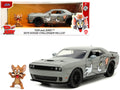 2015 Dodge Challenger Hellcat Gray with "Tom" Graphics and Jerry Diecast Figure "Tom and Jerry" "Hollywood Rides" Series 1/24 Diecast Model Car by Jada-0