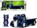 1947 Ford COE Flatbed Truck Dark Blue Metallic with White Top "The Famous Motor Cars" with Extra Wheels "Just Trucks" Series 1/24 Diecast Model by Jada-0