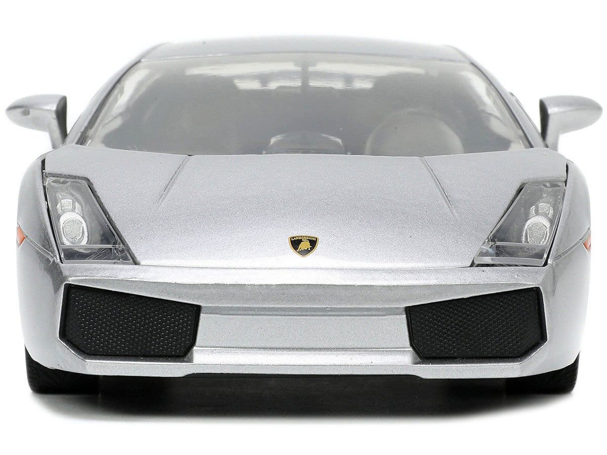 Lamborghini Gallardo Superleggera Silver Metallic with Yellow Stripes "Hyper-Spec" Series 1/24 Diecast Model Car by Jada-3