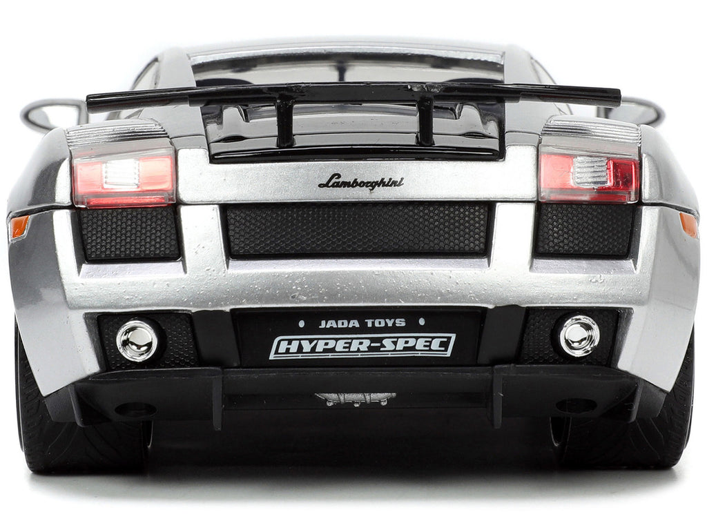 Lamborghini Gallardo Superleggera Silver Metallic with Yellow Stripes "Hyper-Spec" Series 1/24 Diecast Model Car by Jada-4