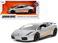 Lamborghini Gallardo Superleggera Silver Metallic with Yellow Stripes "Hyper-Spec" Series 1/24 Diecast Model Car by Jada-0