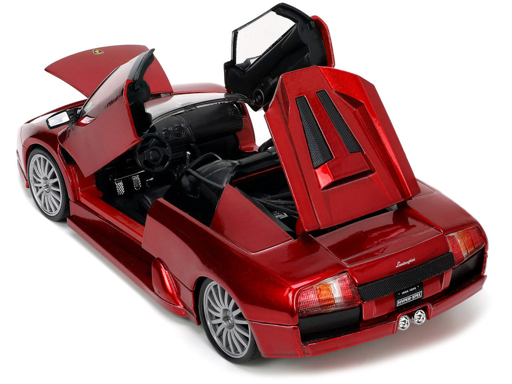 Lamborghini Murcielago Roadster Red Metallic "Hyper-Spec" Series 1/24 Diecast Model Car by Jada-2