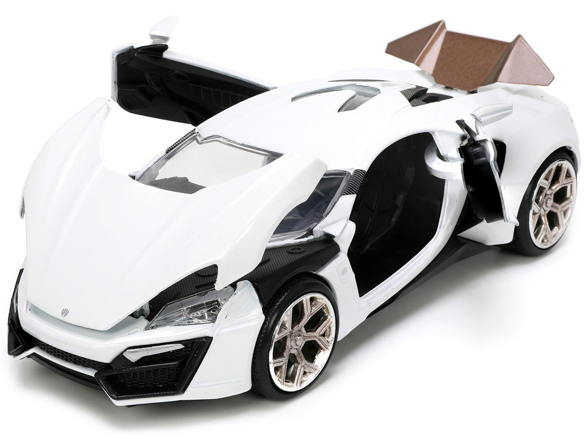 Lykan Hypersport White with Bronze Metallic Rear Spoiler "HKS" "Hyper-Spec" Series 1/24 Diecast Model Car by Jada-1