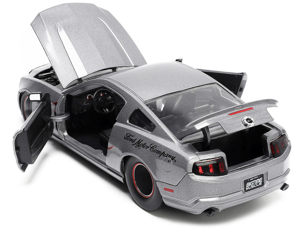 2010 Ford Mustang GT Gray Metallic with Flames "Ford Motor Company" "Bigtime Muscle" Series 1/24 Diecast Model Car by Jada-2