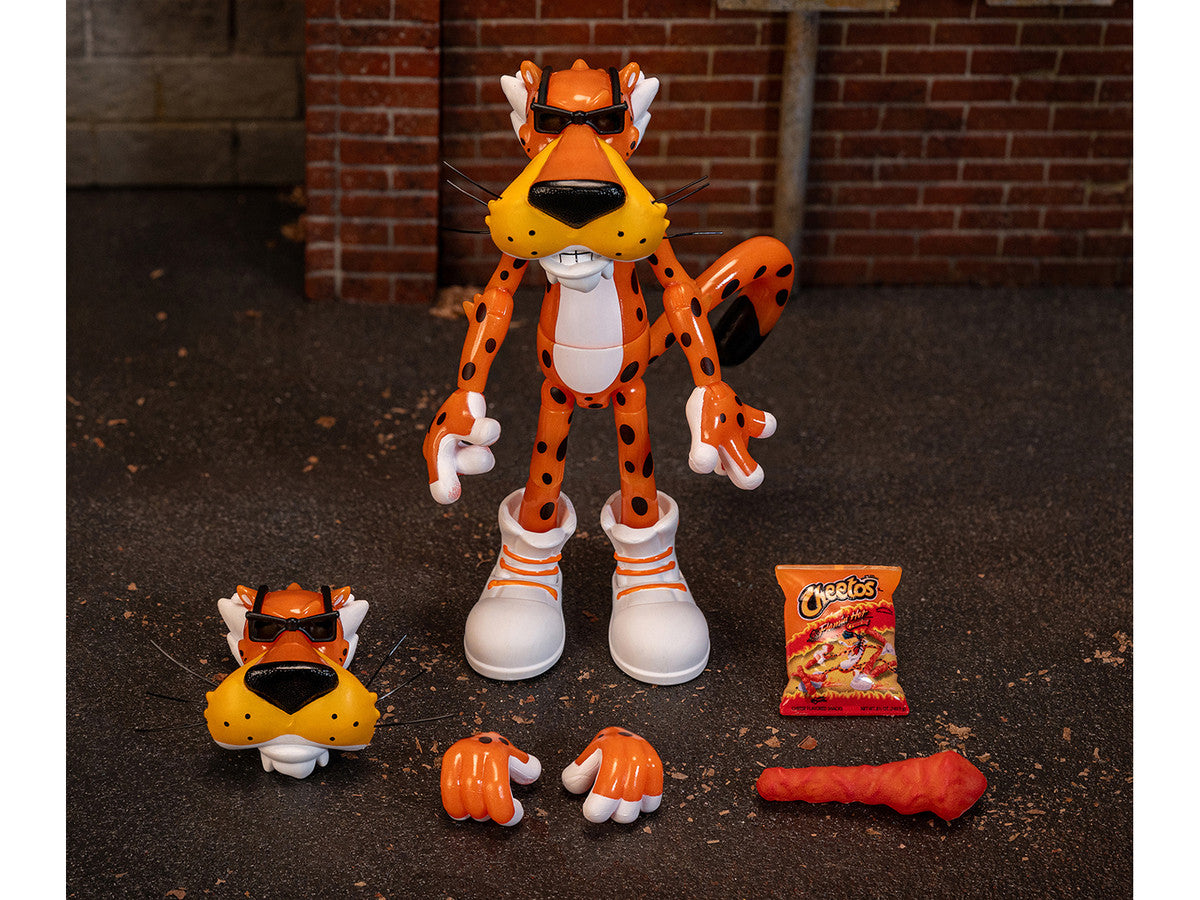 Chester Cheetah 5.5" Glow-in-the-Dark Figure with Accessories and Alternate Head and Hands "Flamin' Hot Cheetos Crunchy" Model by Jada-2