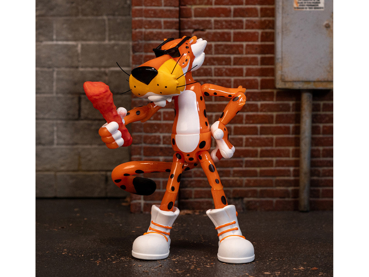 Chester Cheetah 5.5" Glow-in-the-Dark Figure with Accessories and Alternate Head and Hands "Flamin' Hot Cheetos Crunchy" Model by Jada-3