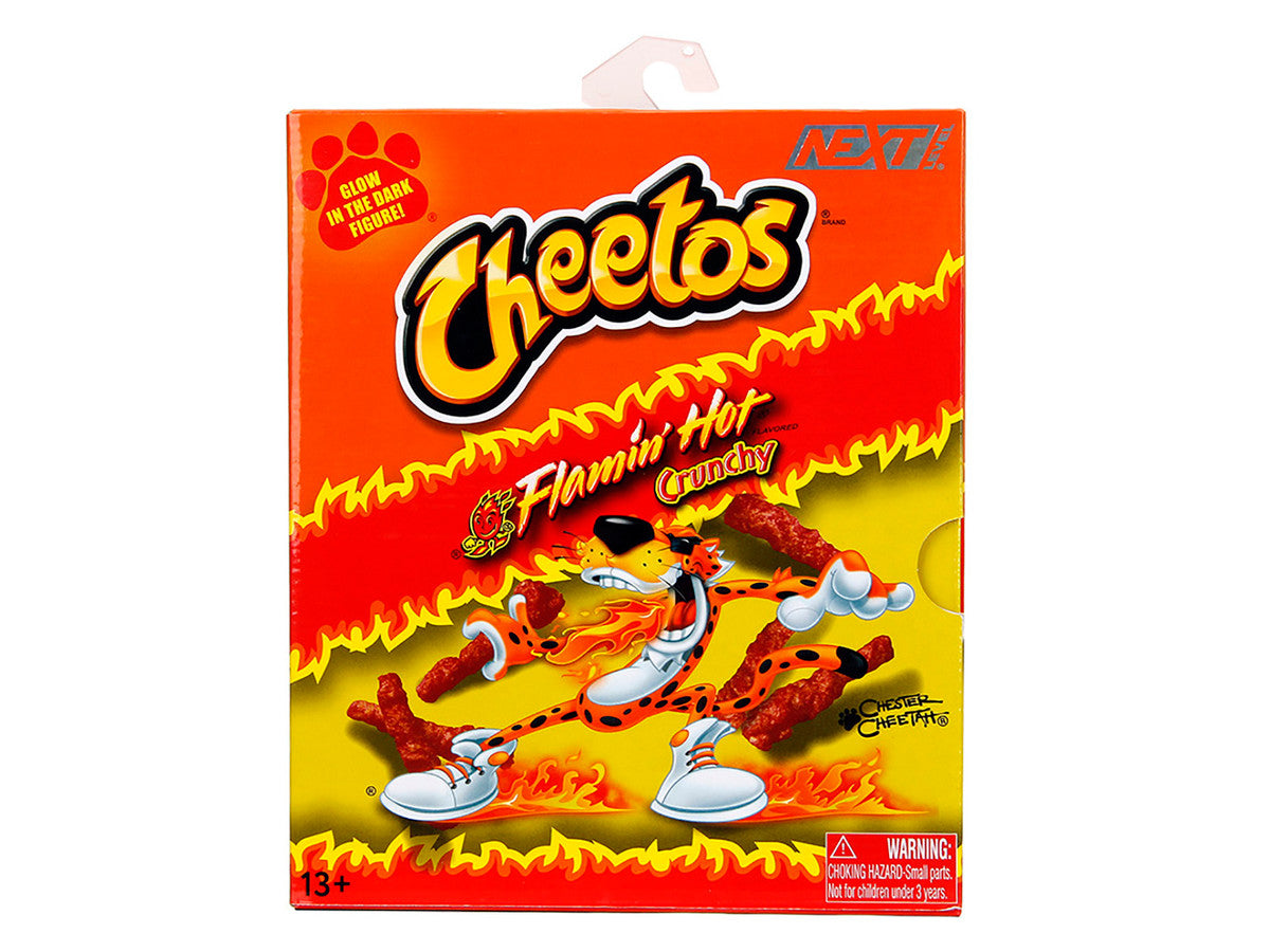 Chester Cheetah 5.5" Glow-in-the-Dark Figure with Accessories and Alternate Head and Hands "Flamin' Hot Cheetos Crunchy" Model by Jada-0