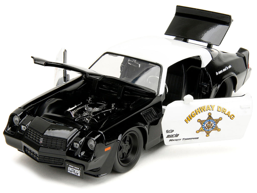 1979 Chevrolet Camaro Z28 Police Black and White "Highway Drag" "Bigtime Muscle" Series 1/24 Diecast Model Car by Jada-1