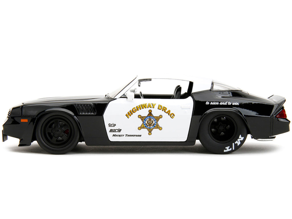 1979 Chevrolet Camaro Z28 Police Black and White "Highway Drag" "Bigtime Muscle" Series 1/24 Diecast Model Car by Jada-2