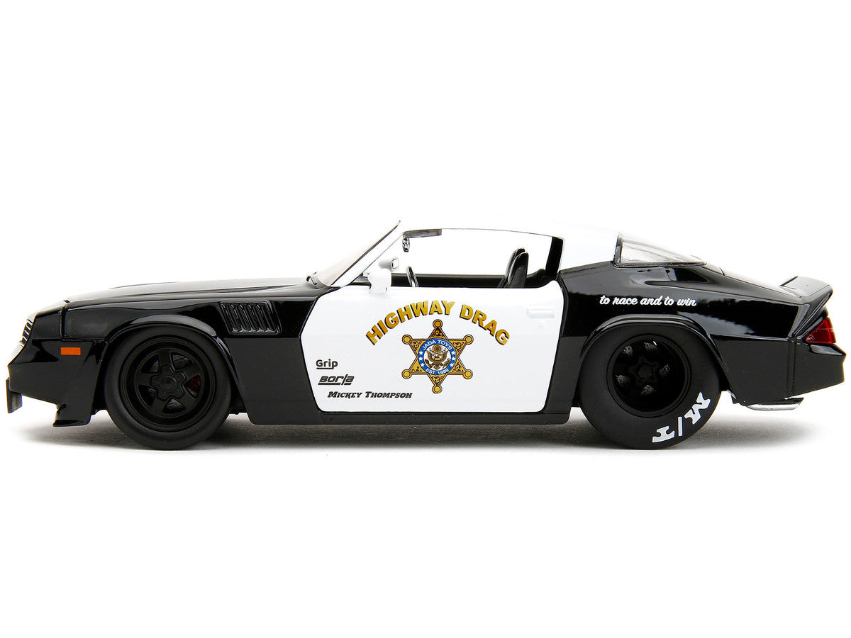 1979 Chevrolet Camaro Z28 Police Black and White "Highway Drag" "Bigtime Muscle" Series 1/24 Diecast Model Car by Jada-2