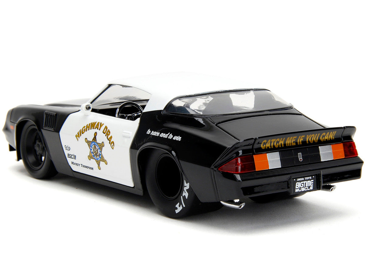 1979 Chevrolet Camaro Z28 Police Black and White "Highway Drag" "Bigtime Muscle" Series 1/24 Diecast Model Car by Jada-4