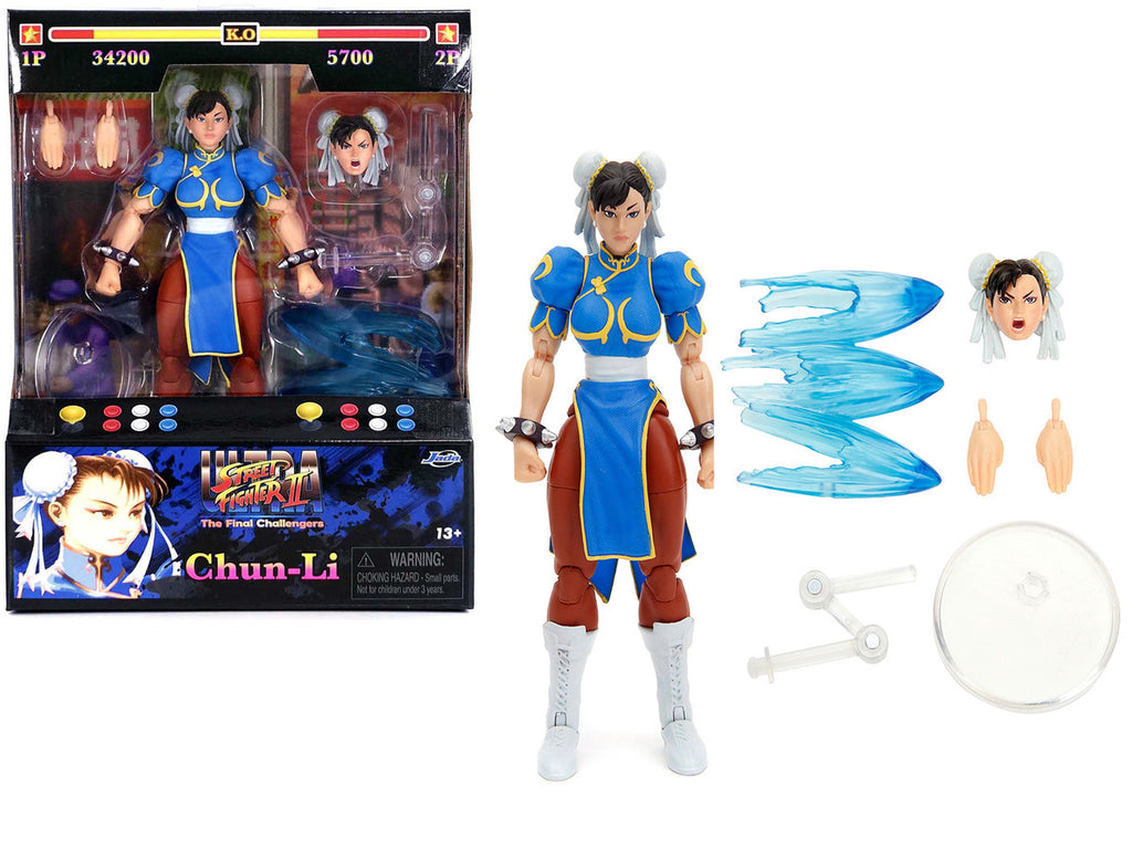 Chun-Li 6" Moveable Figure with Accessories and Alternate Head and Hands "Ultra Street Fighter II: The Final Challengers" (2017) Video Game model by Jada-3